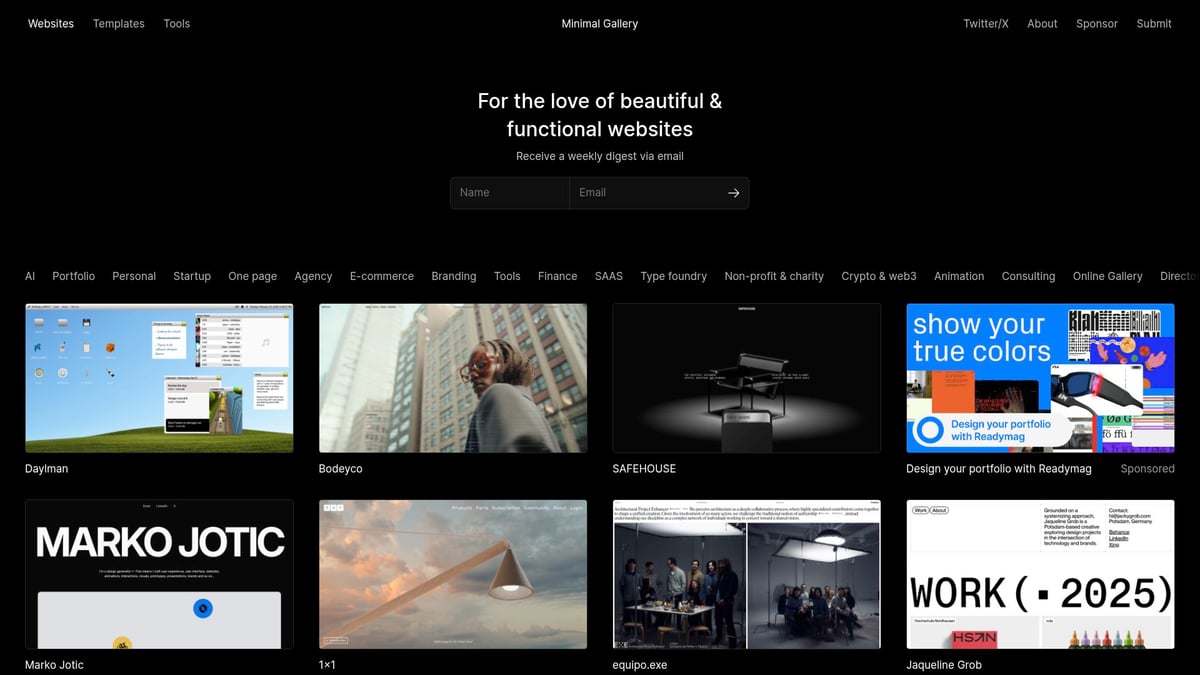 12 Inspiring Websites UI Examples to Elevate Your Design 2026 - Minimal Gallery