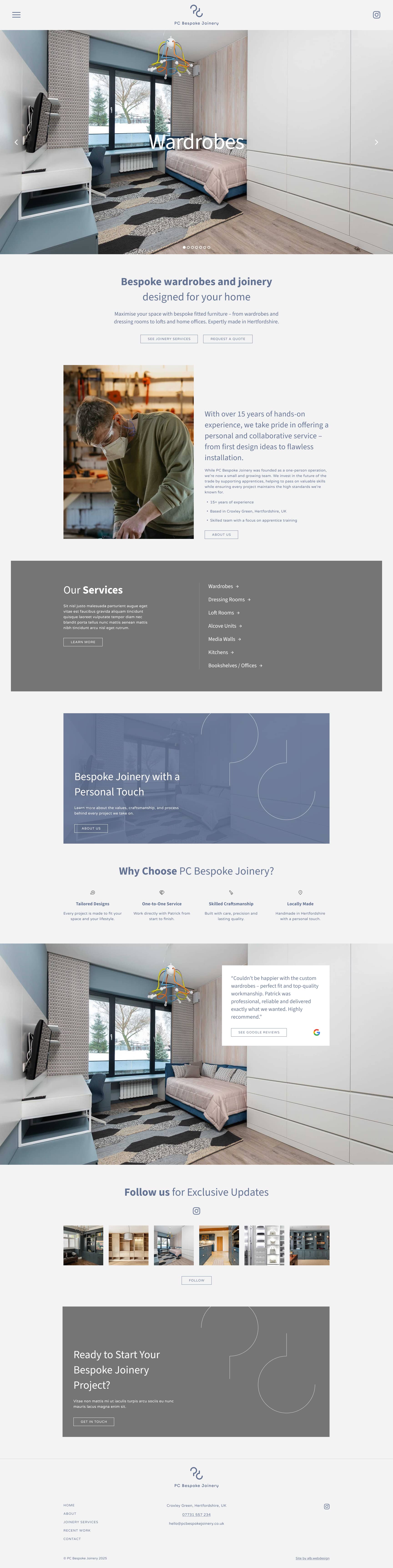 Web design for a carpenter and joiner