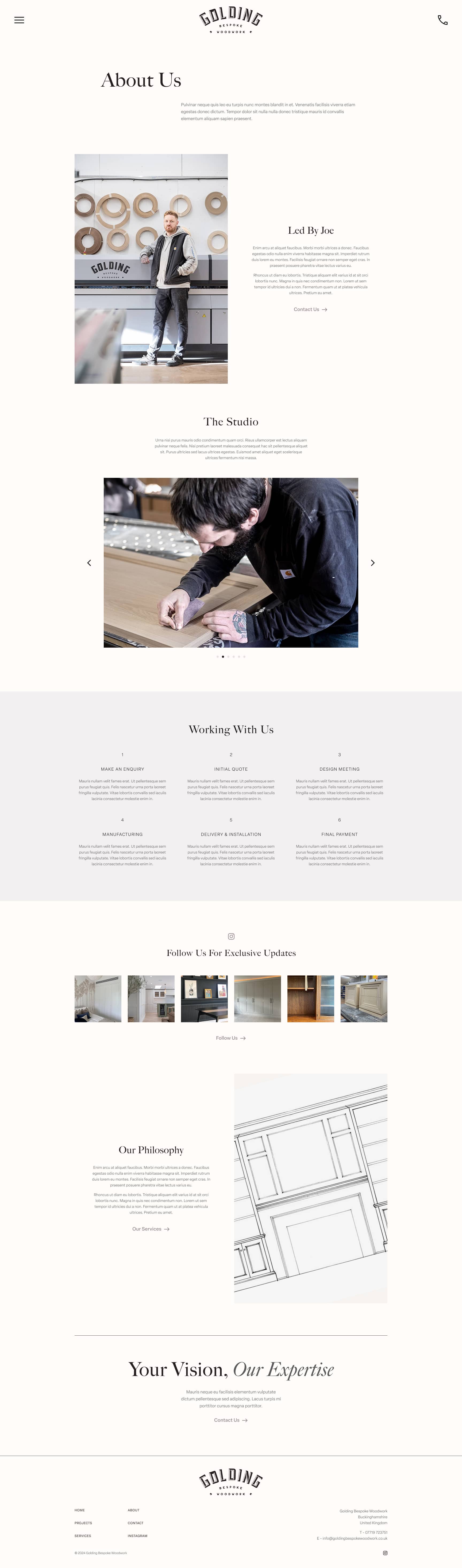 Web design for a carpenter and joiner