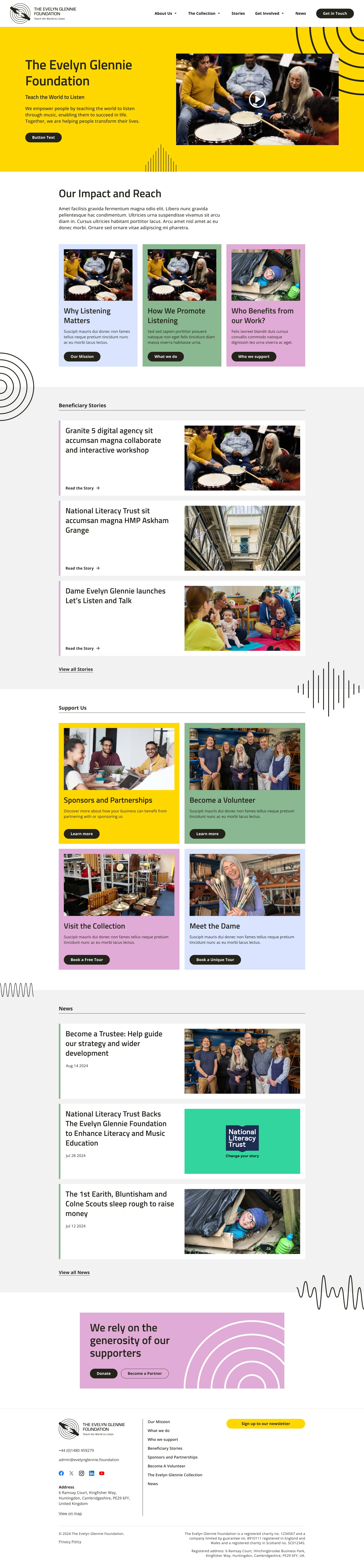 Charity web design to support listening in education and communities