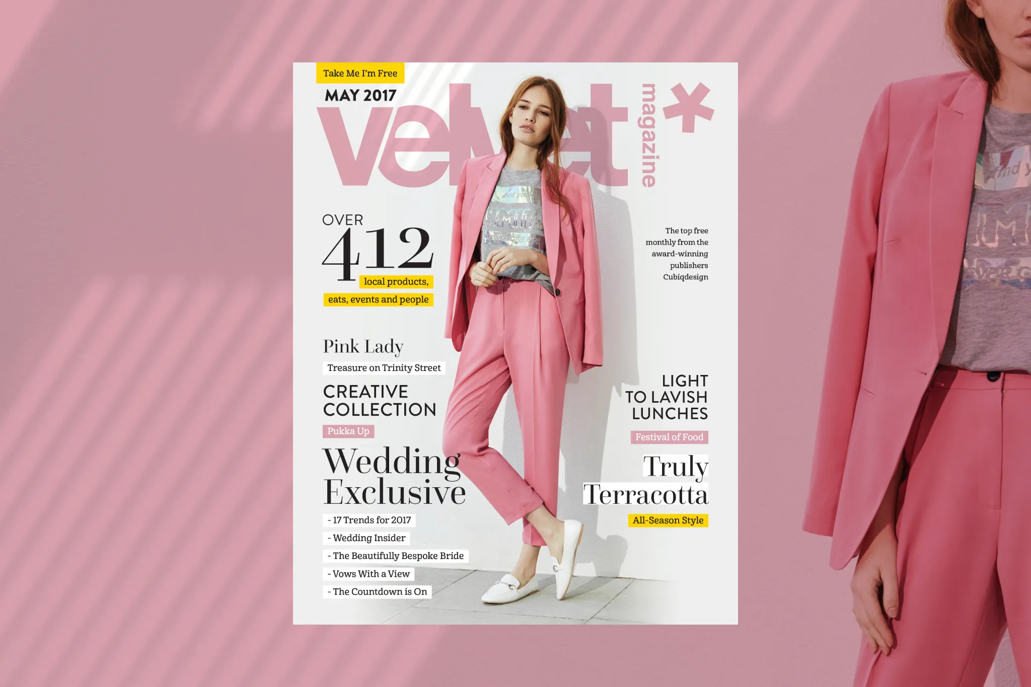 Velvet Magazine front cover design