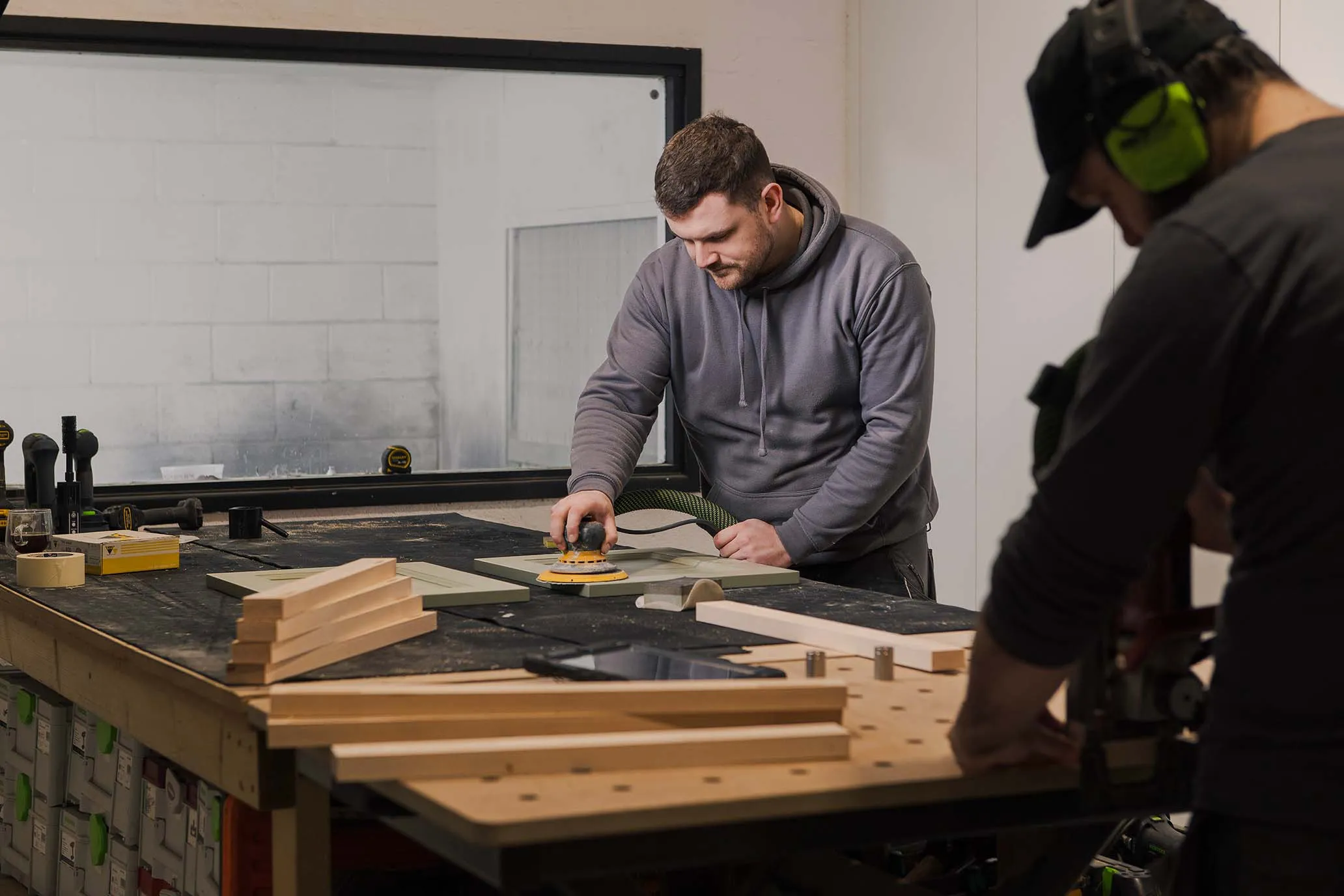 A joiner in his workshop