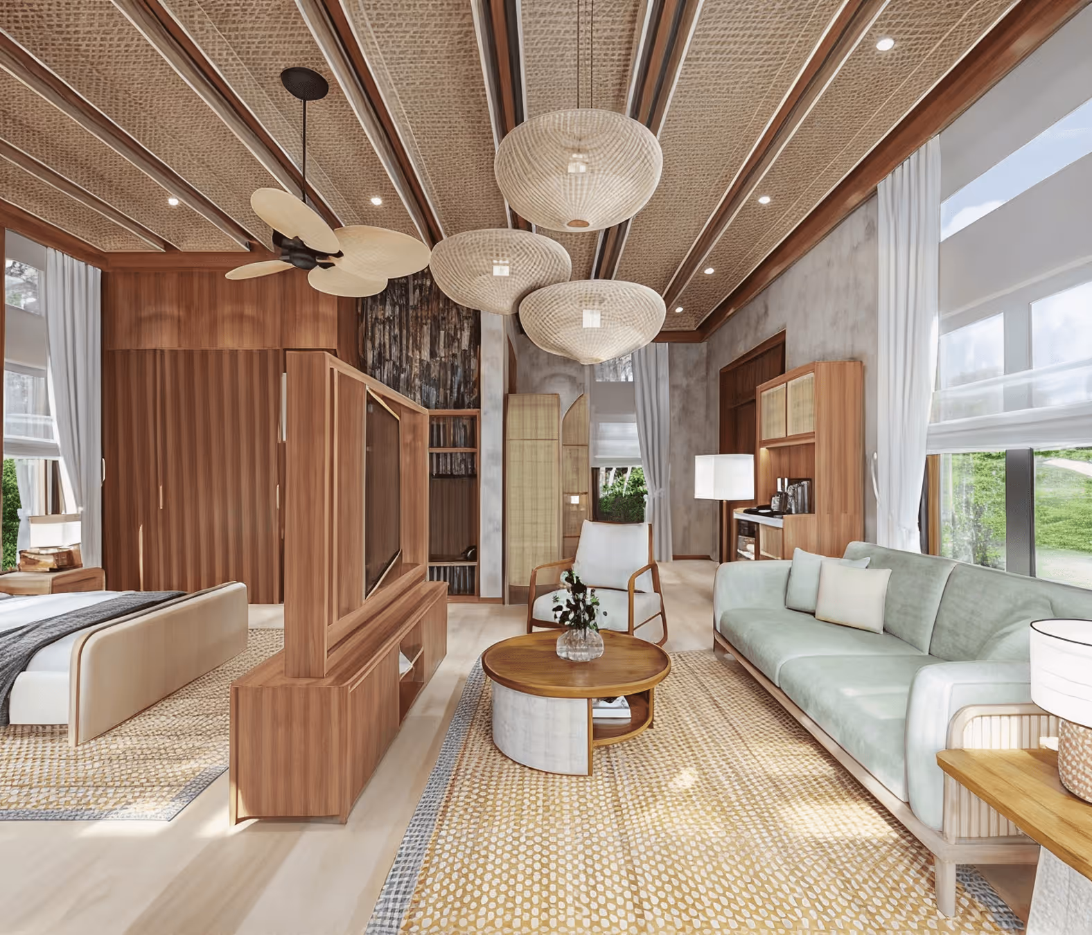 River villa interior