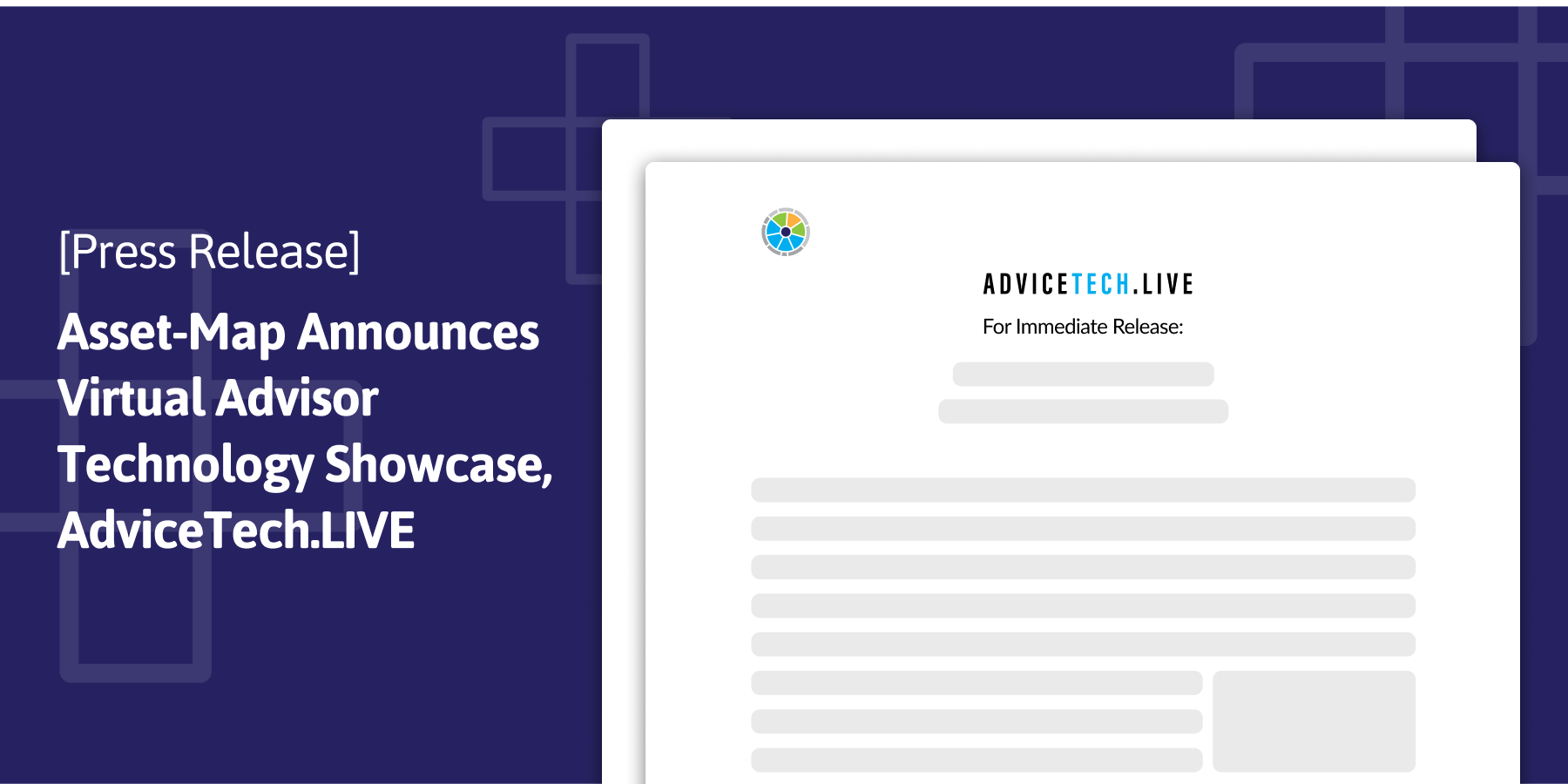 Press Release: Asset-Map Announces Virtual Advisor Technology Showcase, AdviceTech.LIVE