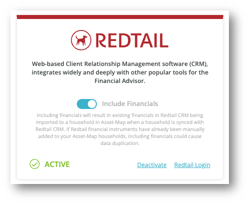  Switch to integrate Redtail data into Asset-Map 