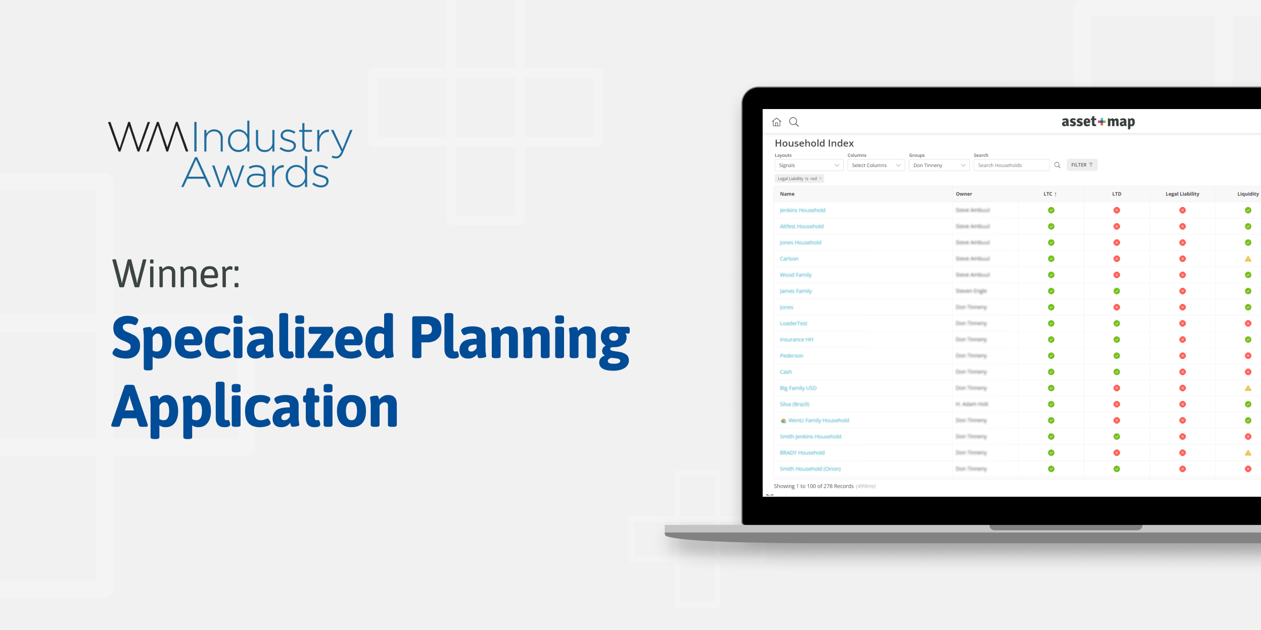 Asset-Map Named Top Specialized Planning Application for the Fourth Consecutive Year at the 2023 Wealth Management Industry Awards