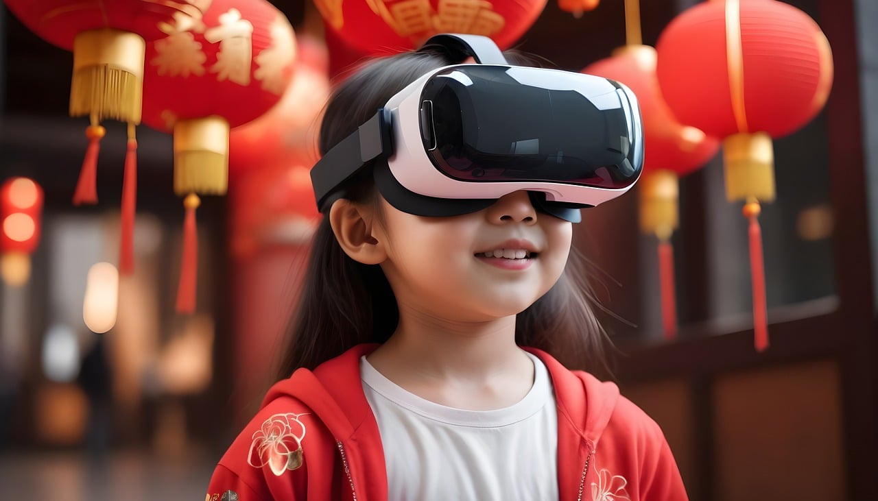 Casque VR petit fille