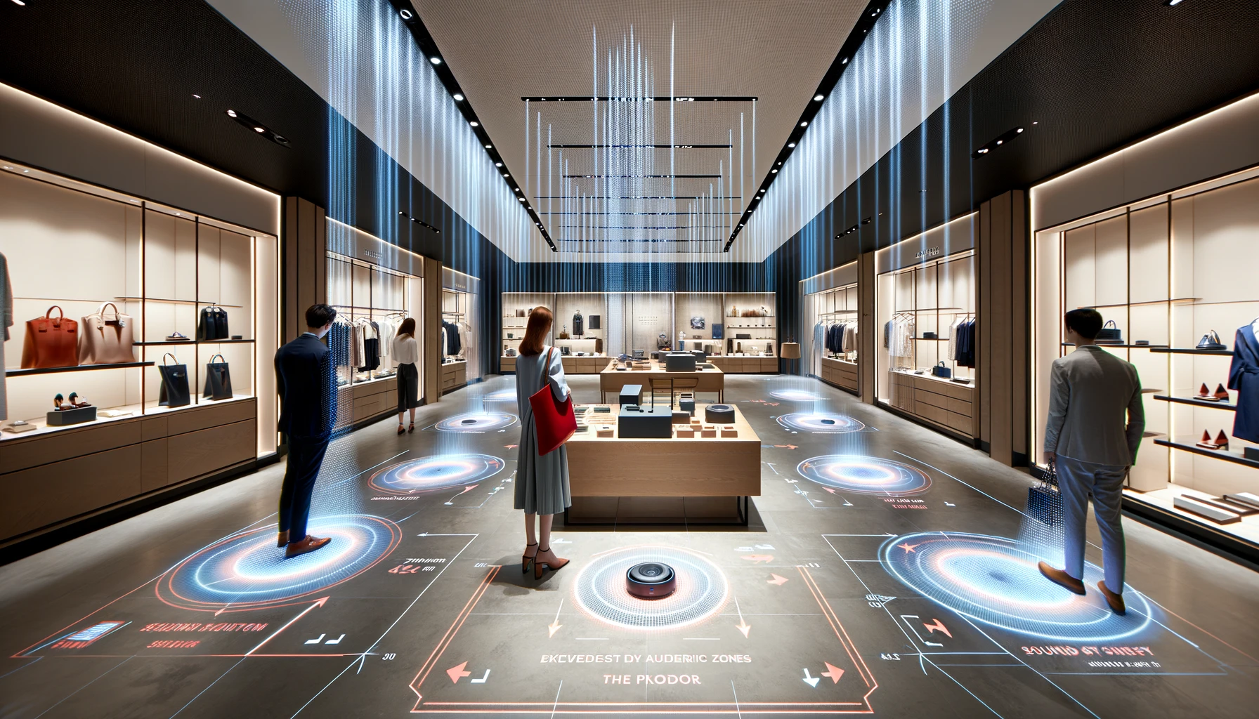son directionnel parcours en boutique