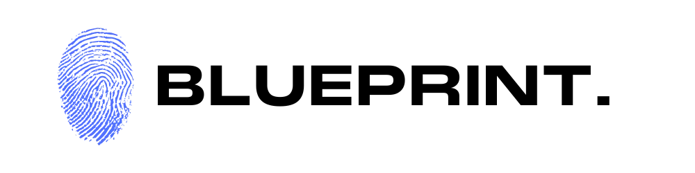 BLUEPRINT Development Logodesign mit Fingerprint, Webdesign Agentur Hamburg für maßgeschneiderte Unternehmenswebsites und Branding