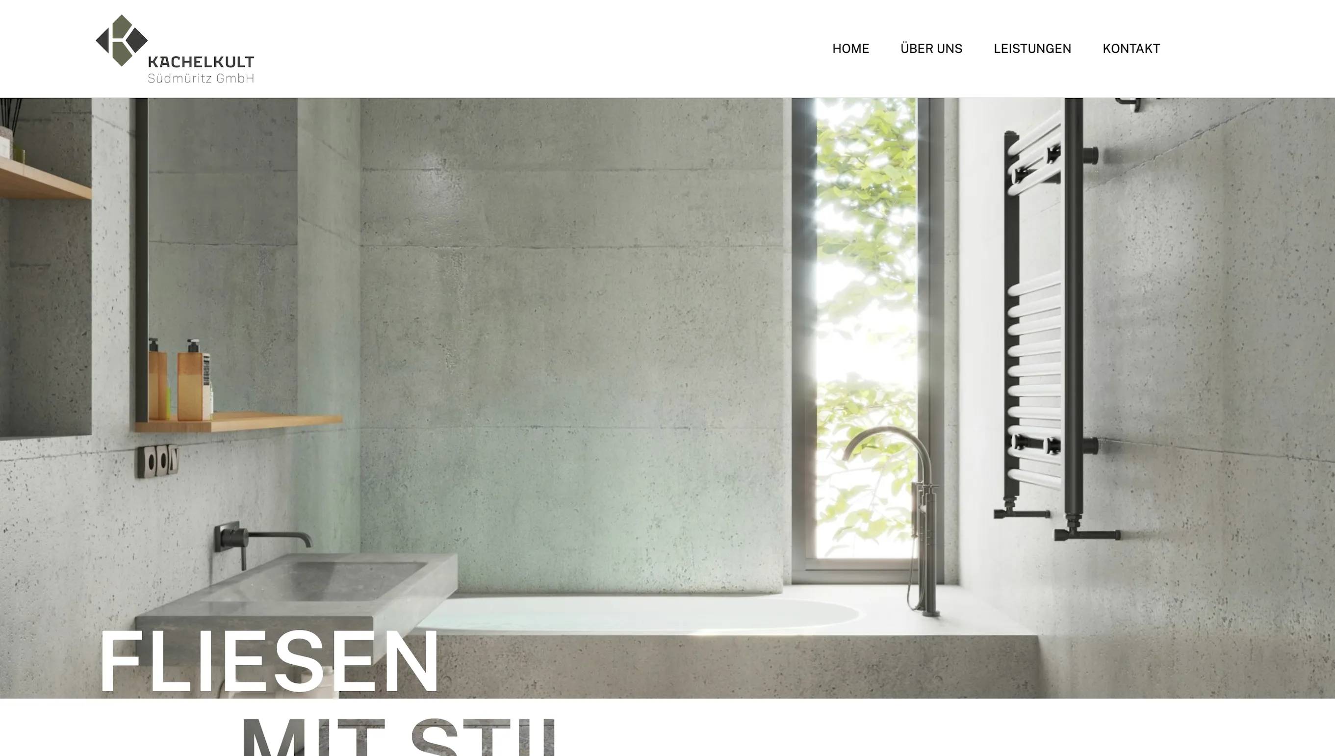Webflow-Website für Fliesenleger Kachelkult in der Müritz-Region