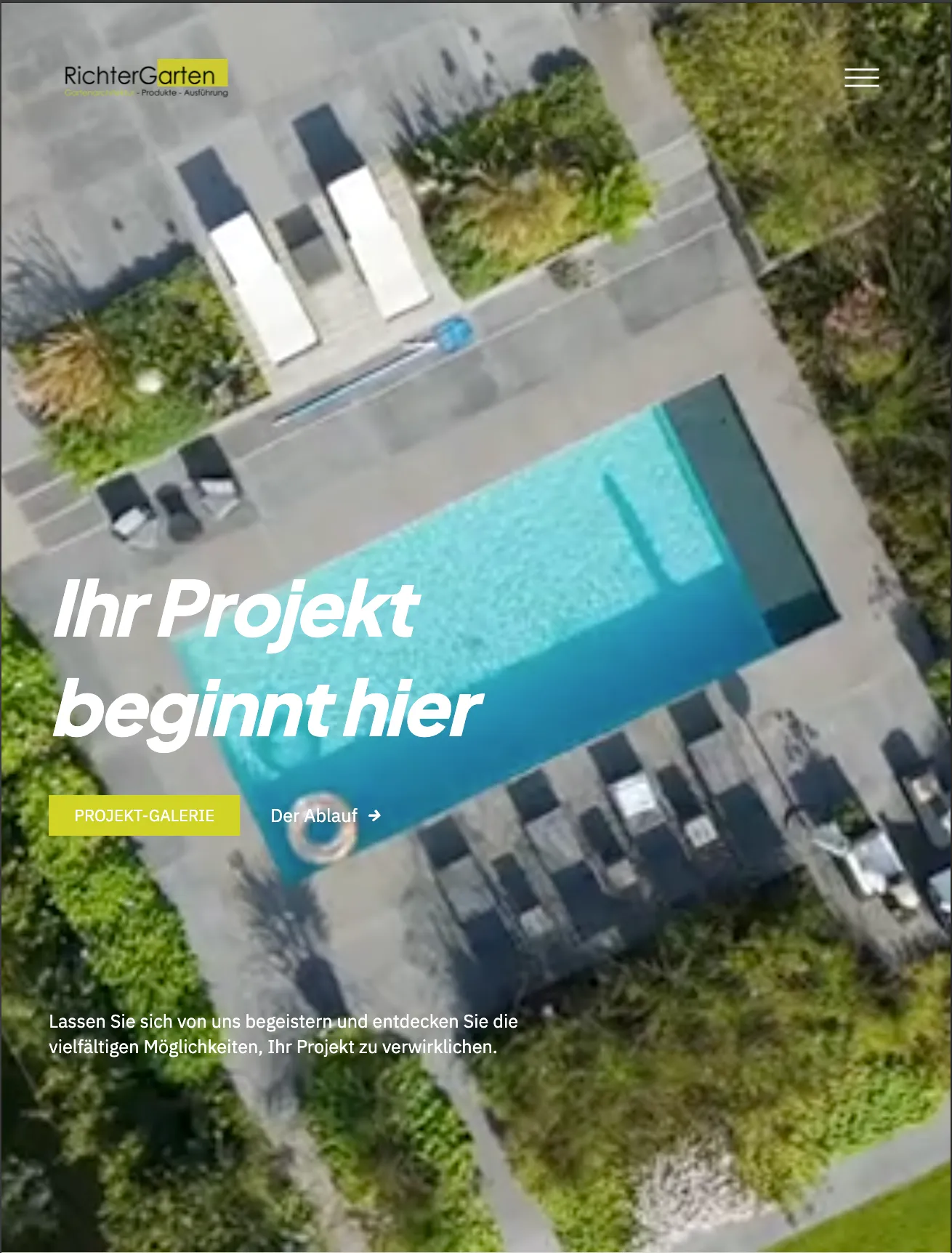 Screenshot der neuen Website für Richter Garten, moderner Website Relaunch durch Blueprint Webdesign Agentur Hamburg