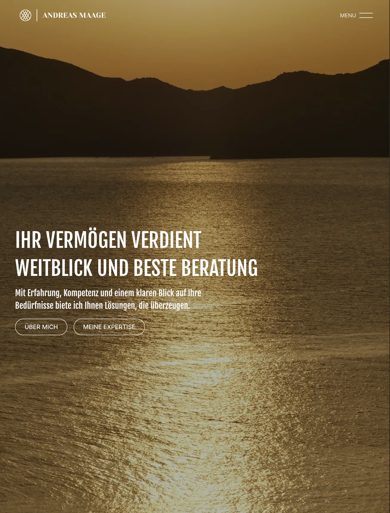 Webprojekt für Vermögensberater, Screenshot Beratungsseite, seriöses Finanzberater-Webdesign und digitales Branding von Blueprint