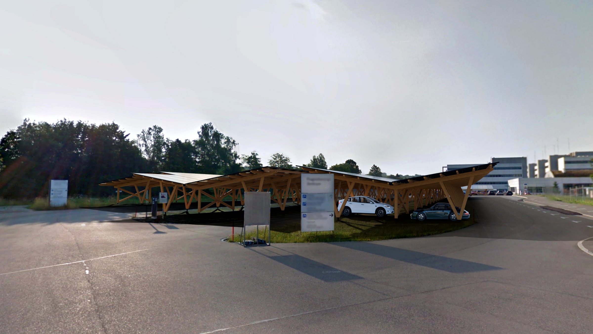 Hoch hinaus mit grossem Solar Carport Krafwerk