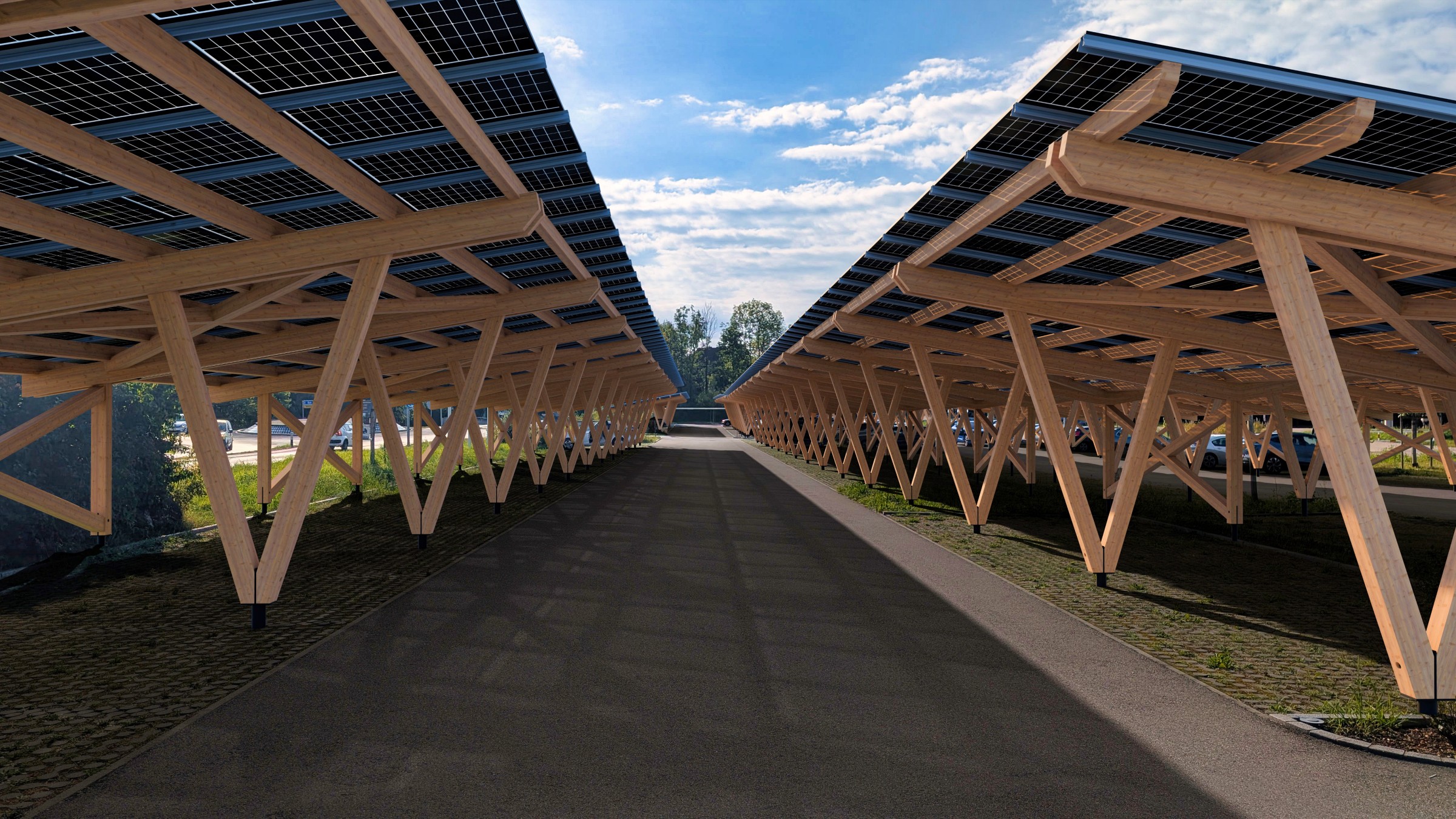 Ein Besucherparkplatz, der gleichzeitig Kraftwerk für die Energiestadt wird