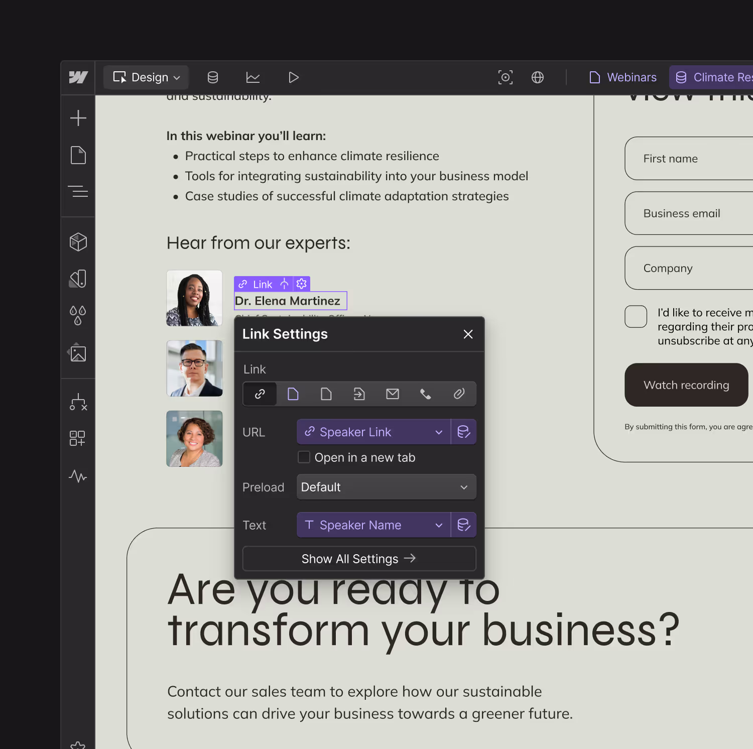 Dashboard de webflow avec la partie CMS qui est entrain d'etre déployé