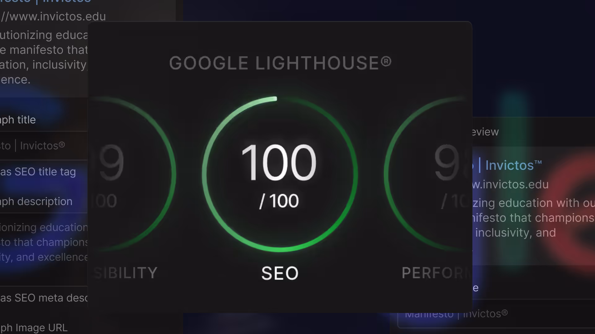 Note lighthouse, ainsi que d'autre outil d'audit