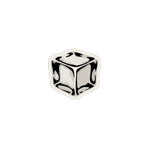 An illustration of an ice cube floating.