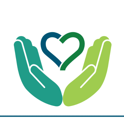 2 hands holding a heart