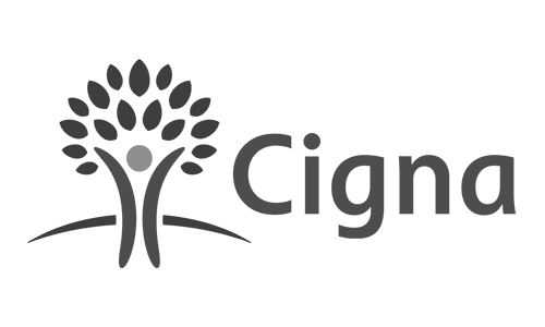 Cigna logo with a stylized tree and human figure.