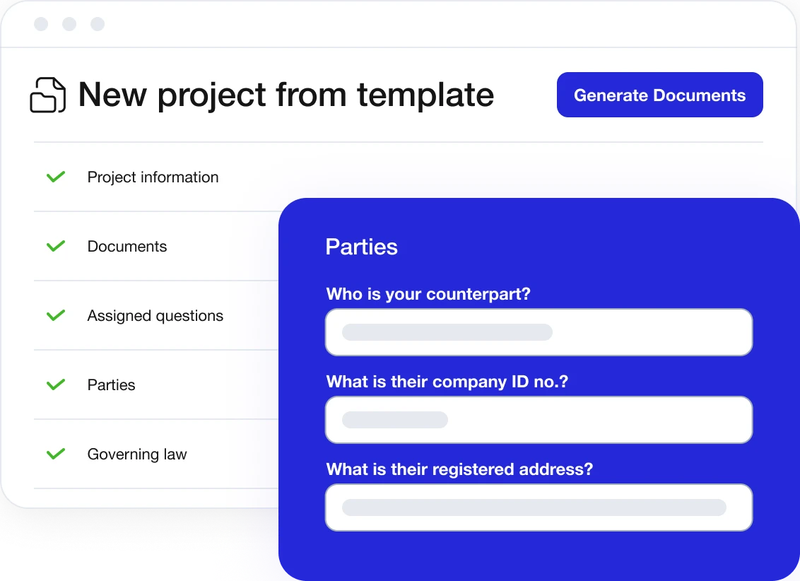 Drafting - New project from template precisely contracts