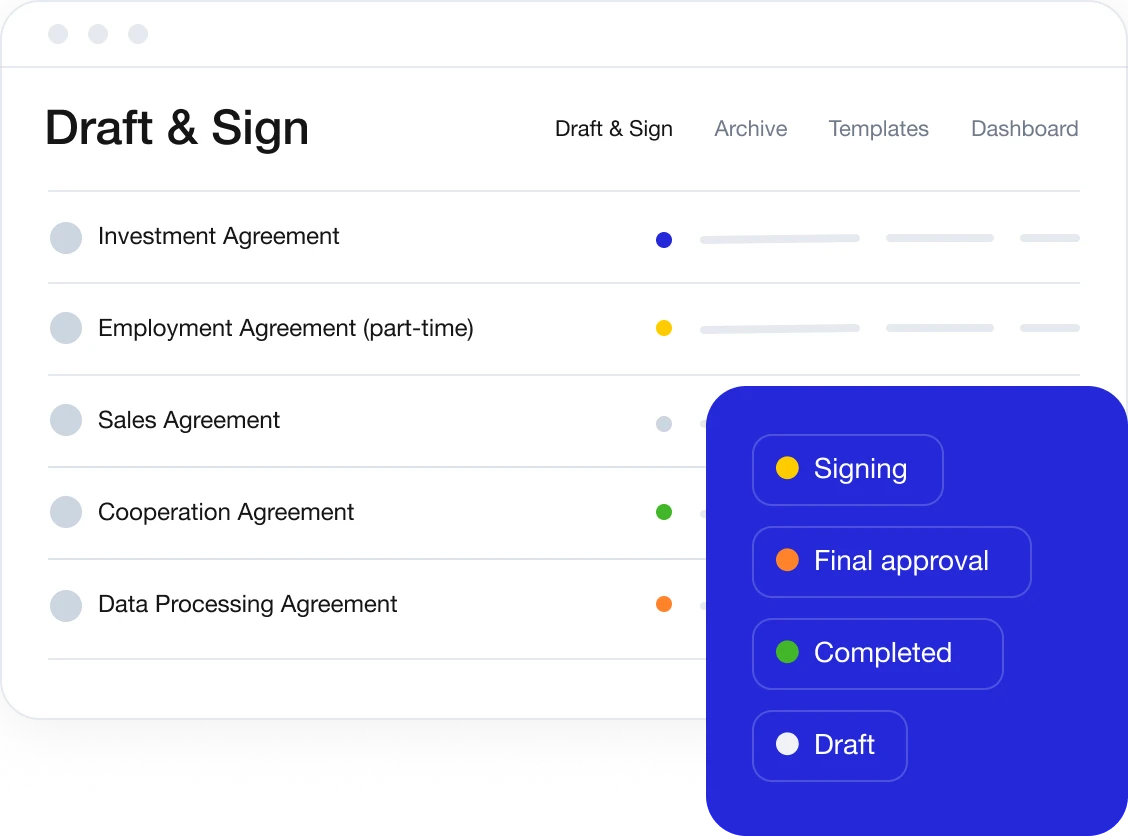 Draft & sign precisely contracts