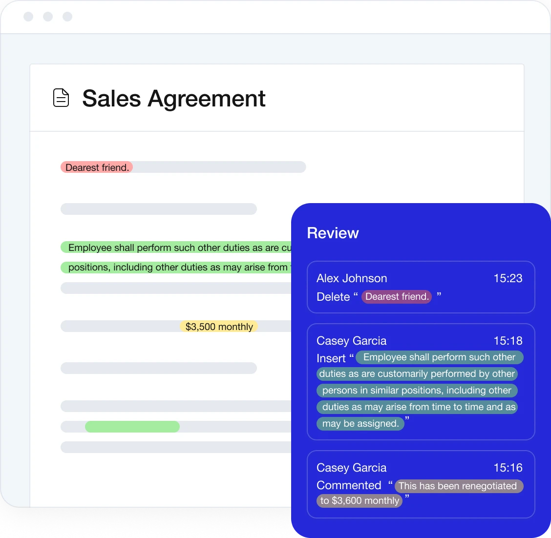 Negotiation_ Reviewed document precisely contracts