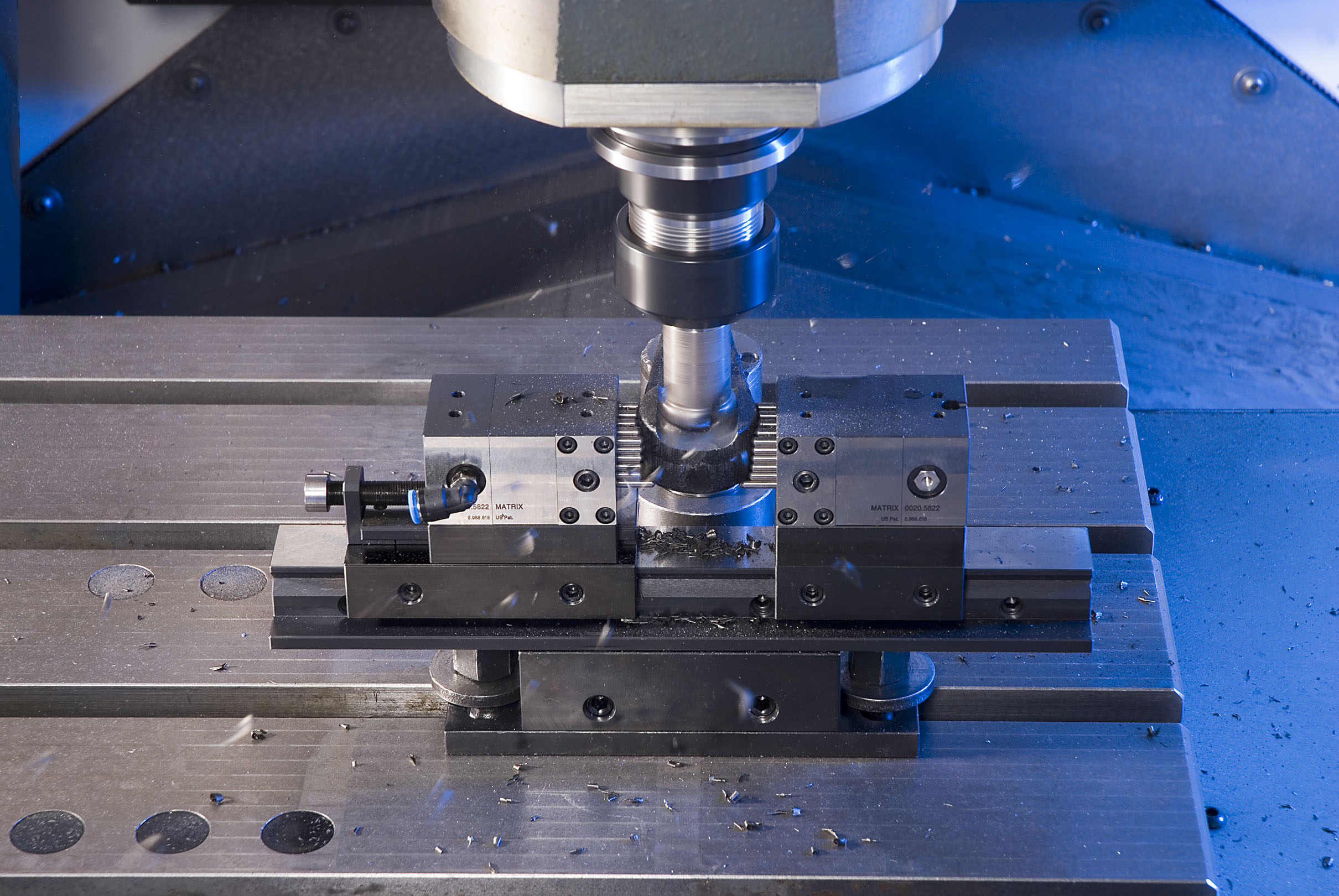 Workpiece in Silver Clamp System
