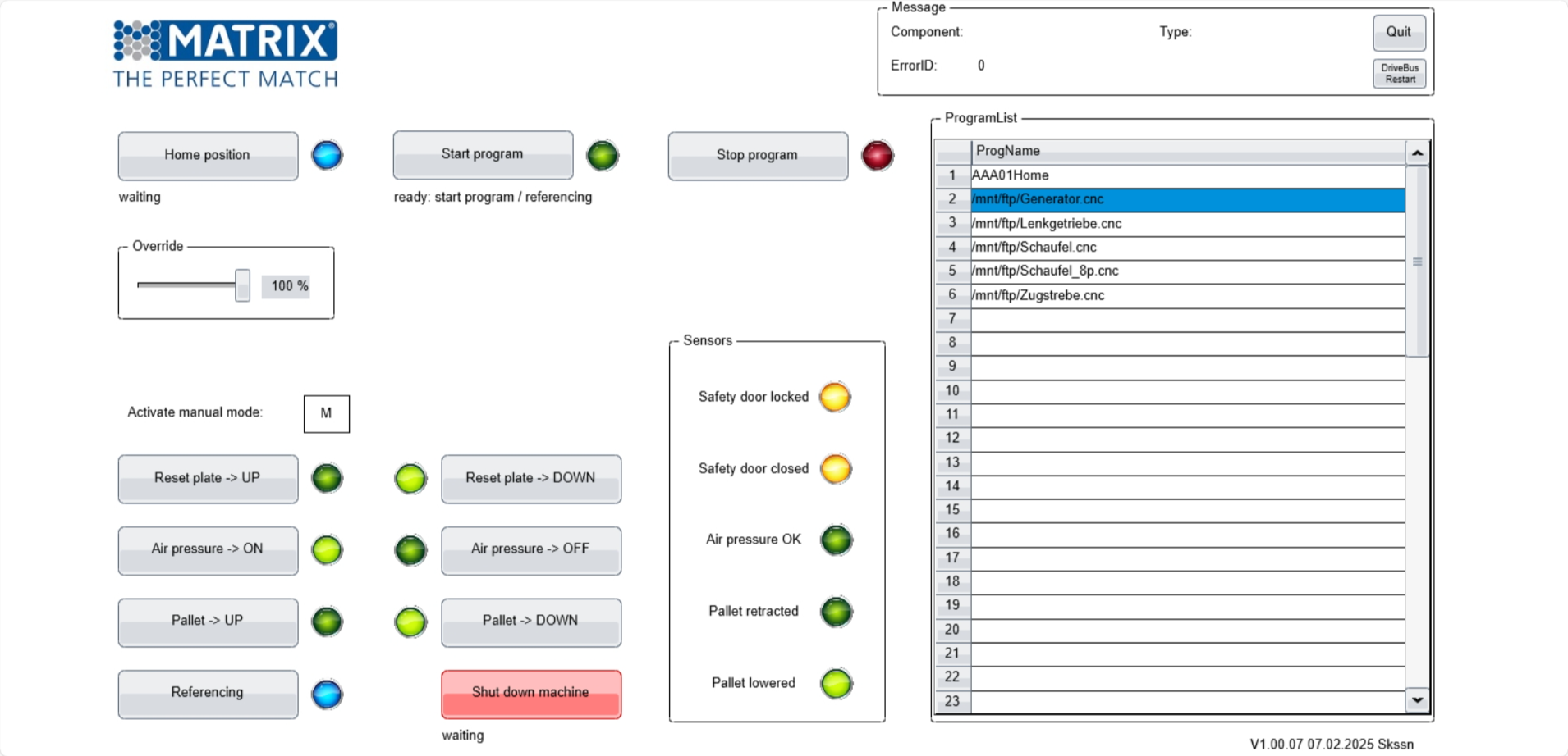 Screenshot - Matrix Flexstation Software