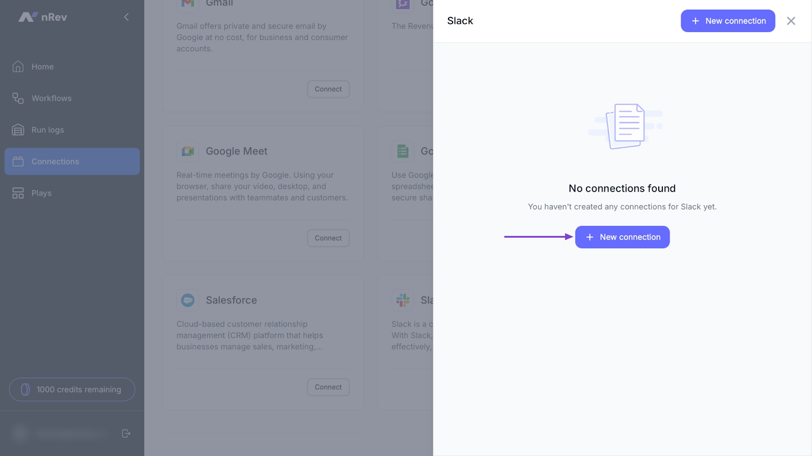 Create a new Slack connection for best go-to-market tools integration