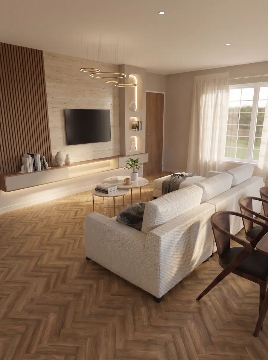 Intérieur d’une maison en construction avant aménagement