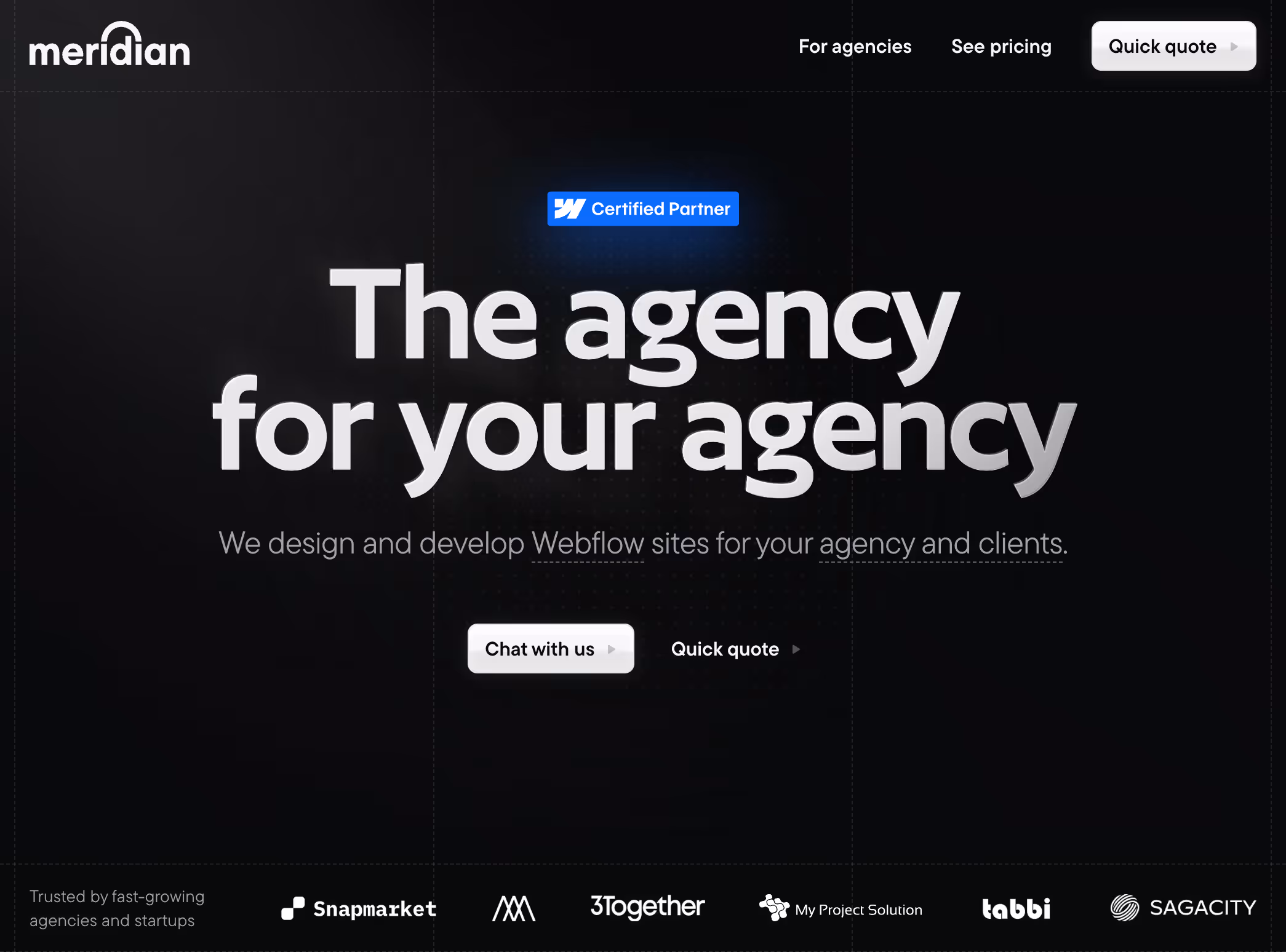 meridian.design landing page screenshot.