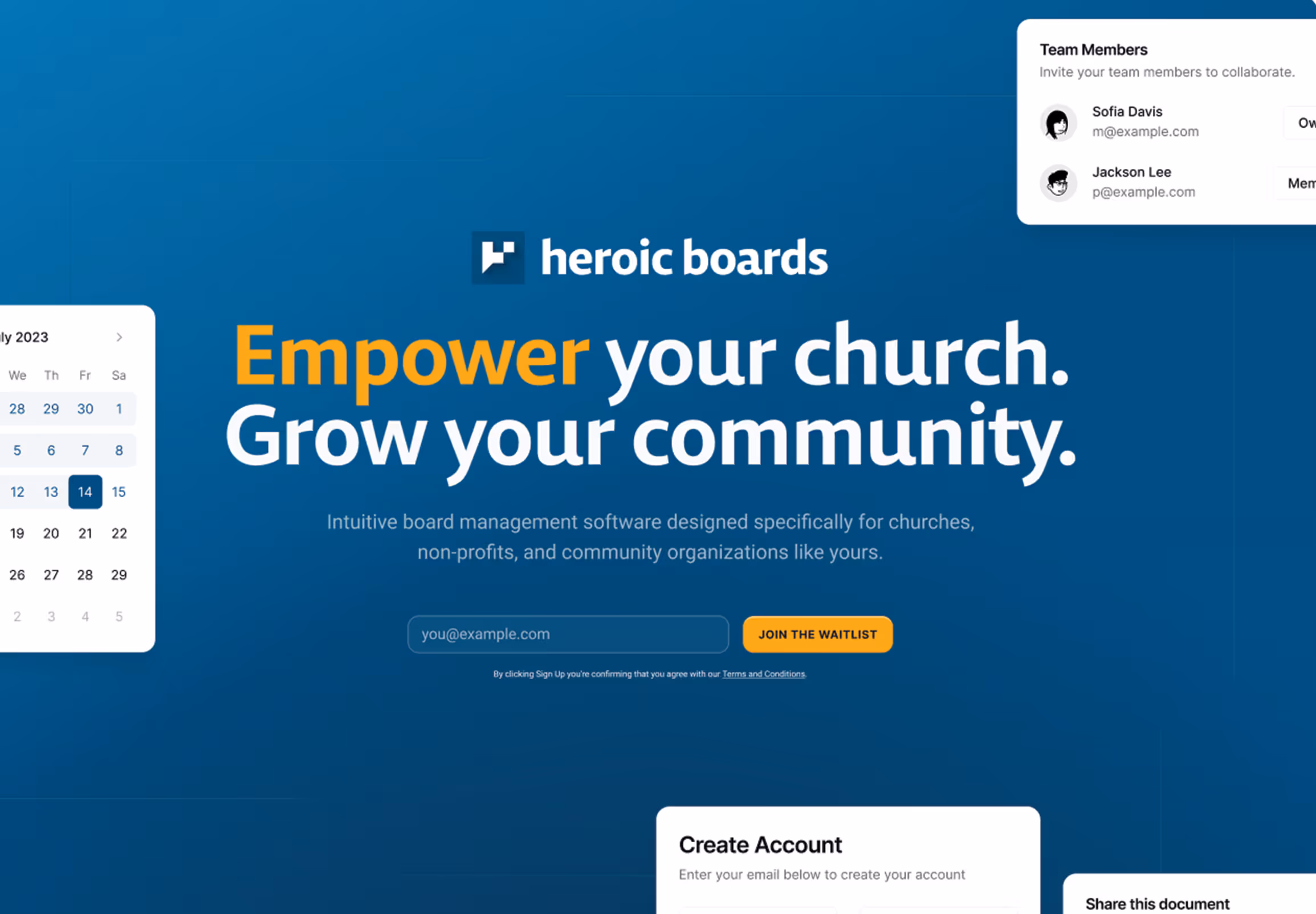 HeroicBoards landing page screenshot.