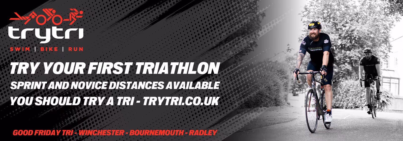 TryTri Advert for events in GOOD FRIDAY TRI - WINCHESTER - BOURNEMOUTH - RADLEY