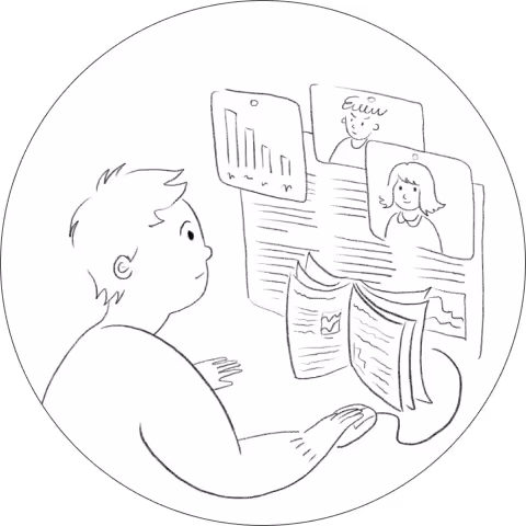 Two persons shooting a slingshot as a metaphor of launching a product.