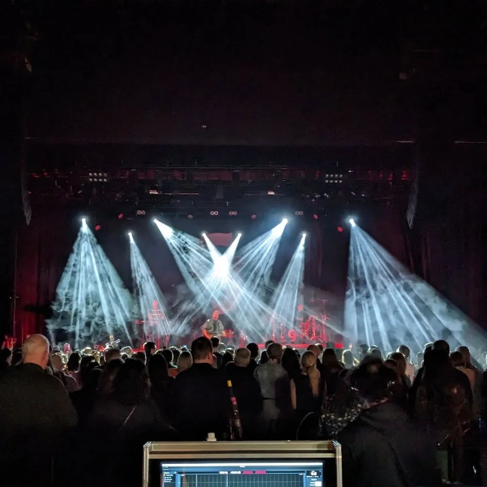 Live concert with band on stage