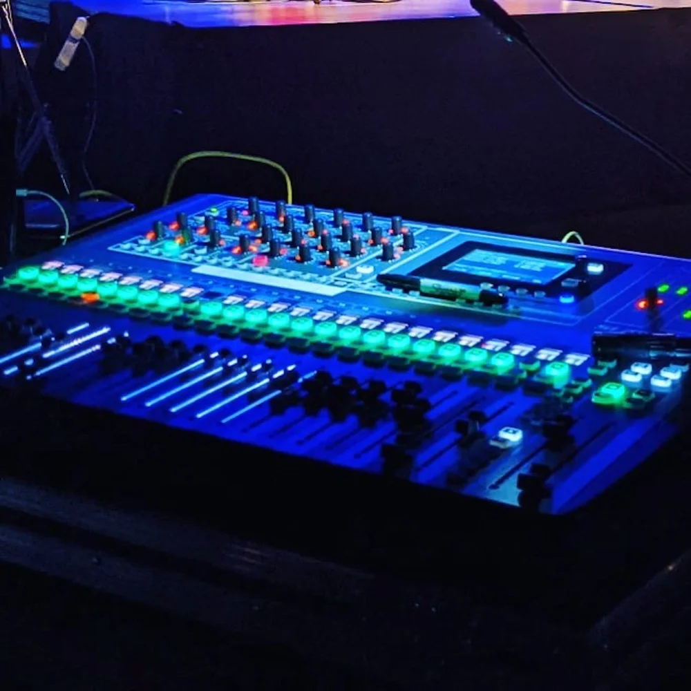 Sound mixing desk in venue