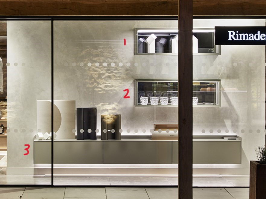 Rimadesio glass wall units & base unit