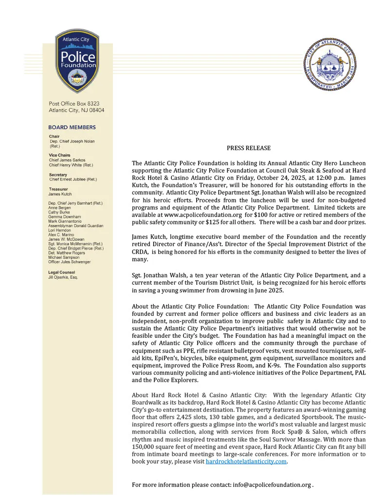 Annual Atlantic City Hero Luncheon