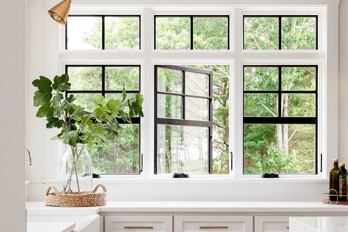 image of white casement window