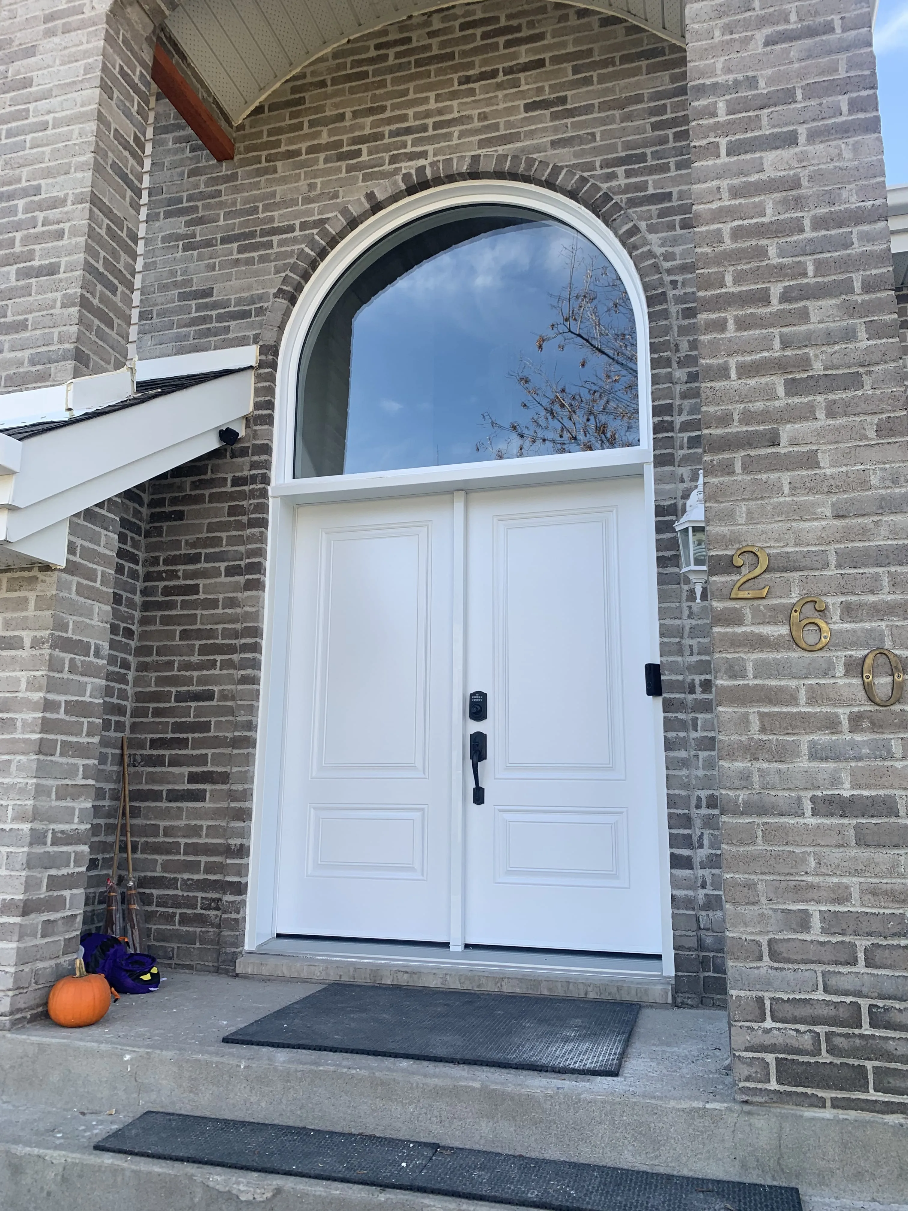 white door installed
