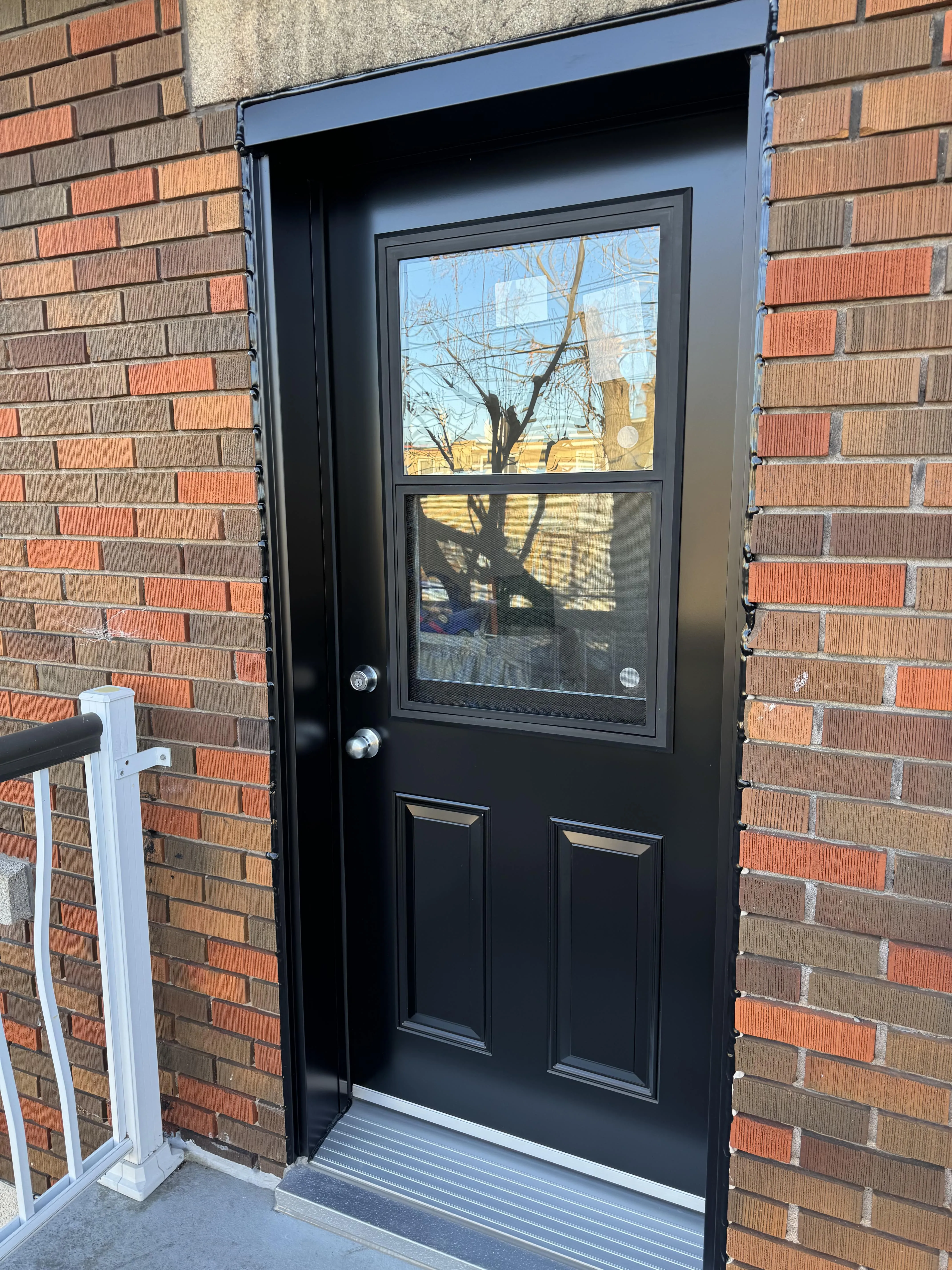 installed a black glass door