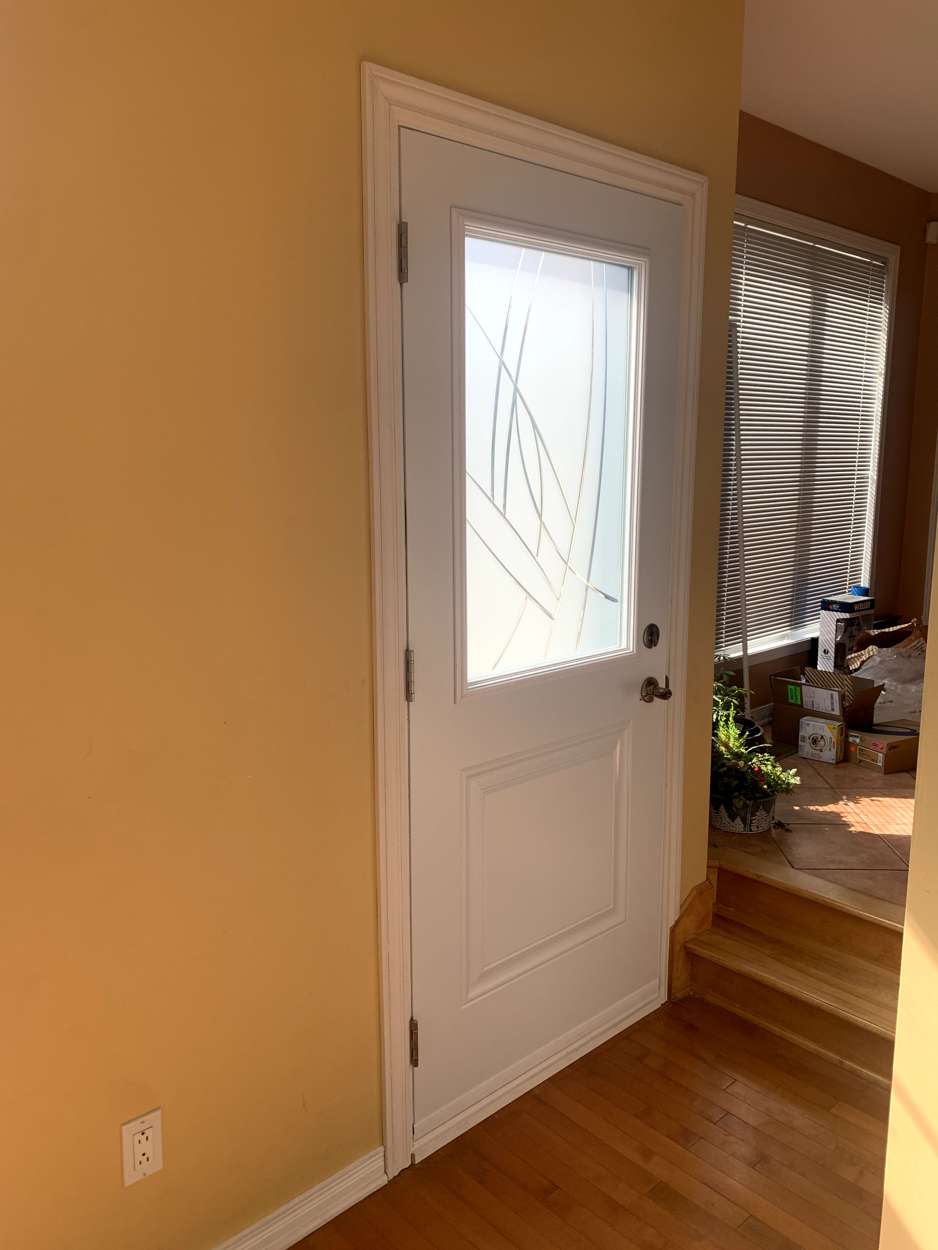 white door installation