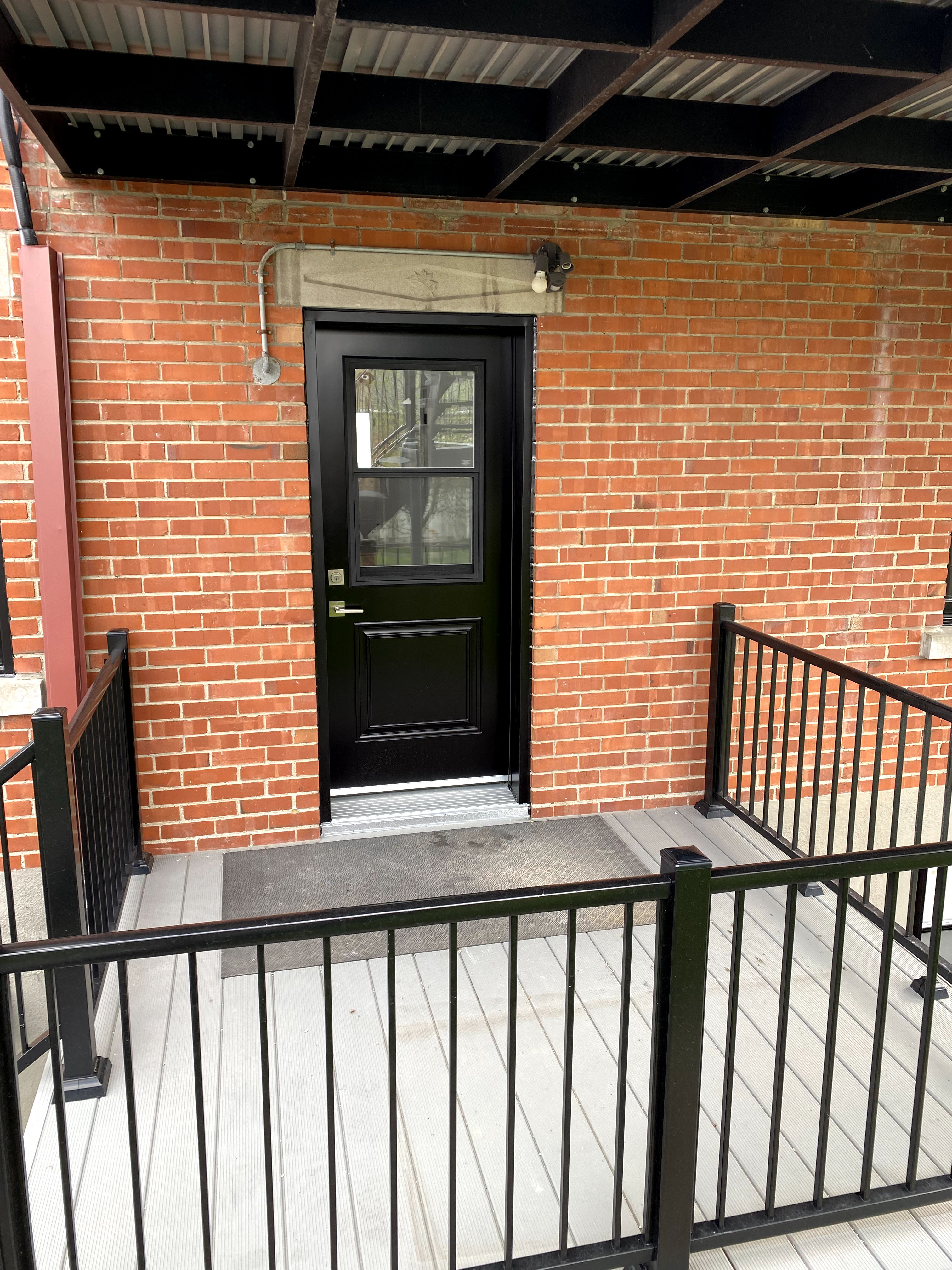 white door installed