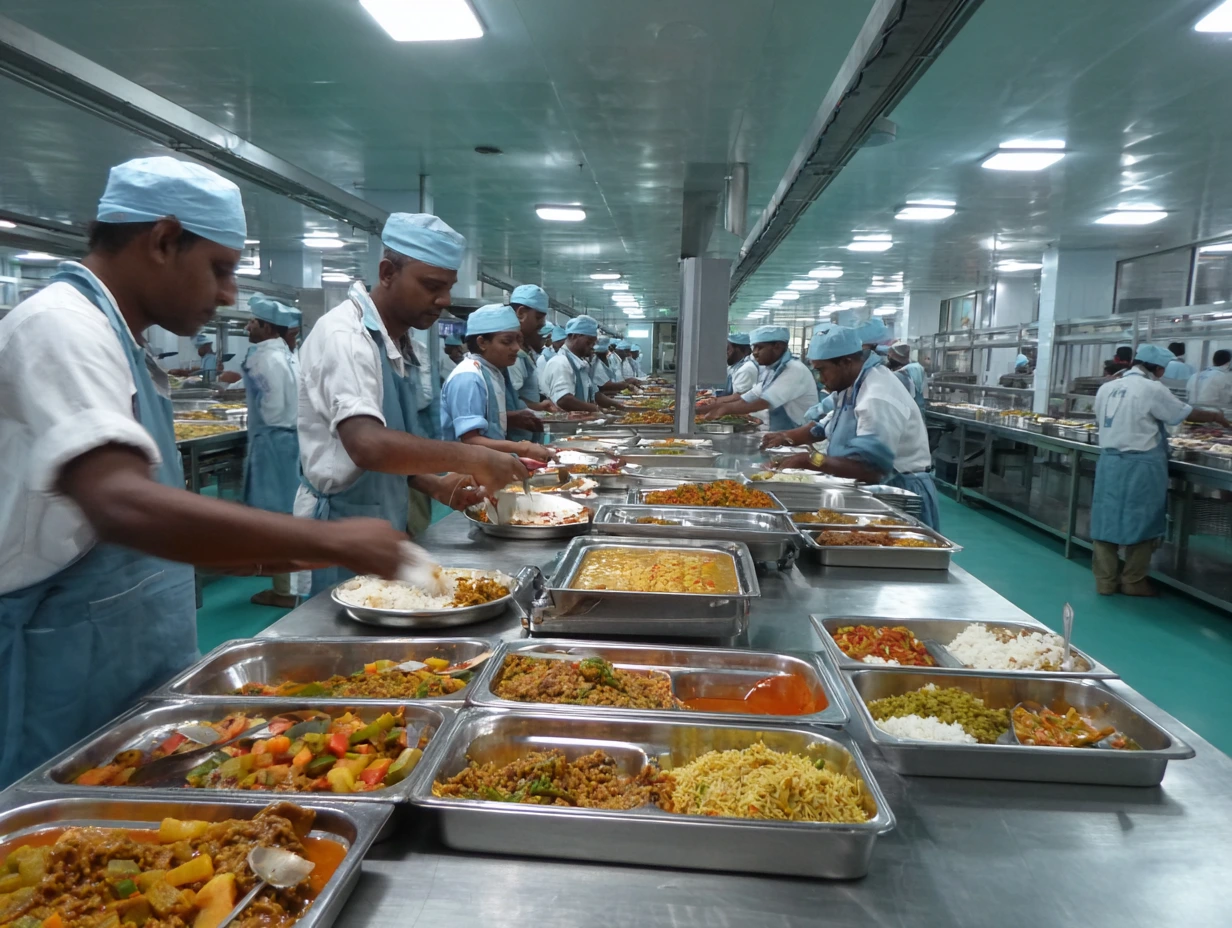 An industrial Catering setup