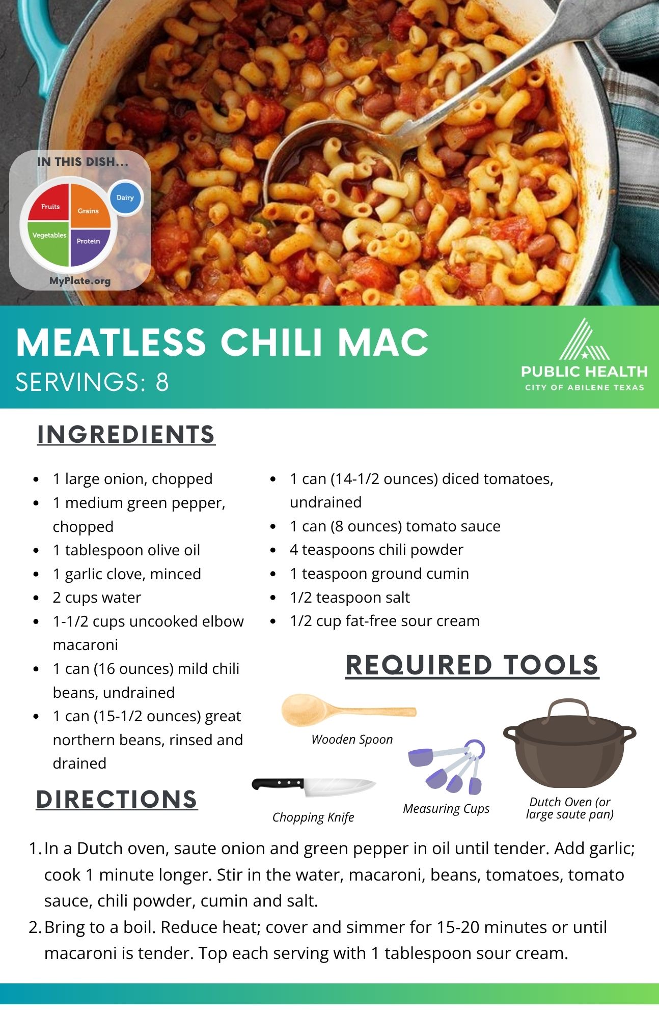 image of recipe of meatless chili mac