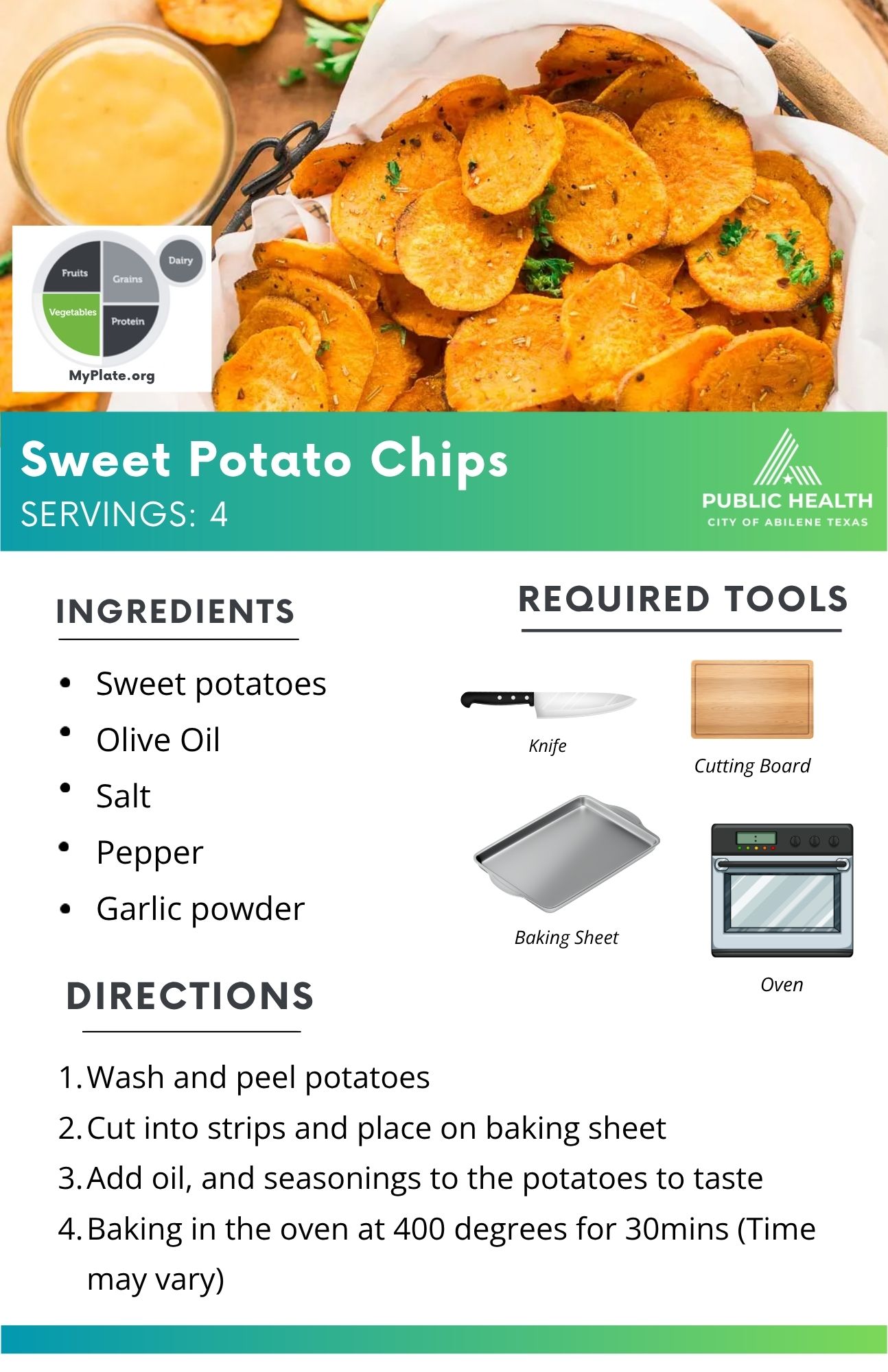 image of recipe of sweet potato chips