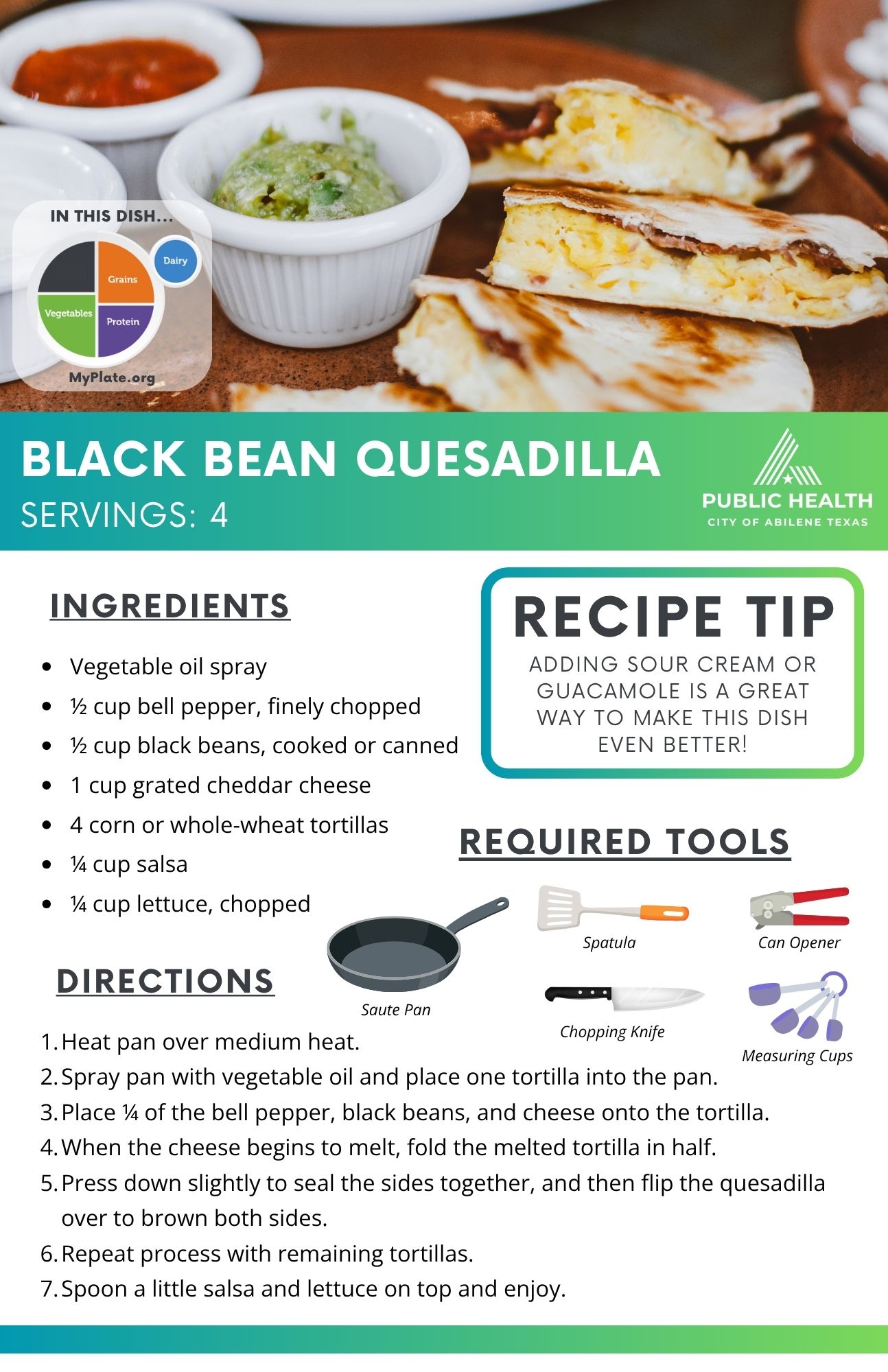 image of recipe of black bean quesadilla