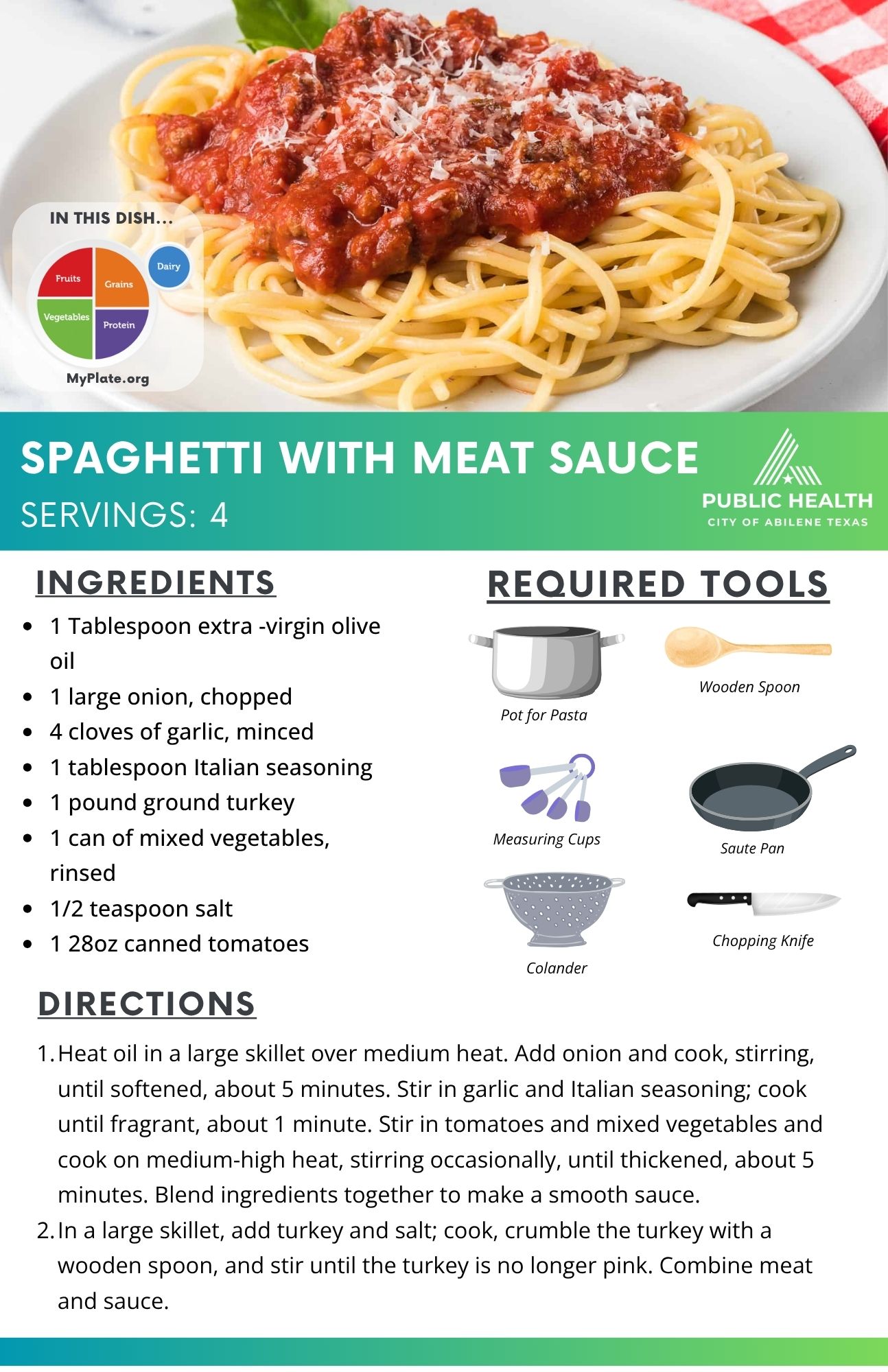 image of recipe of spaghetti with meat sauce