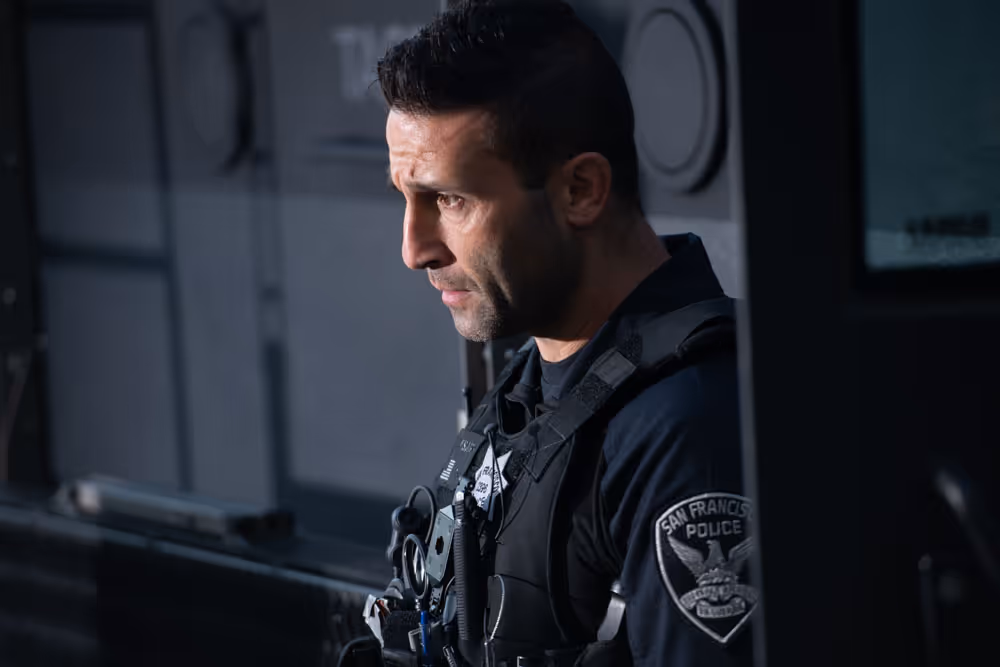 male police officer in the uniform