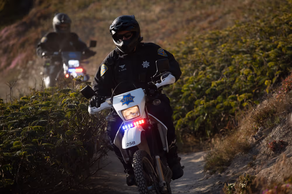 Image of police officer with motorcycle